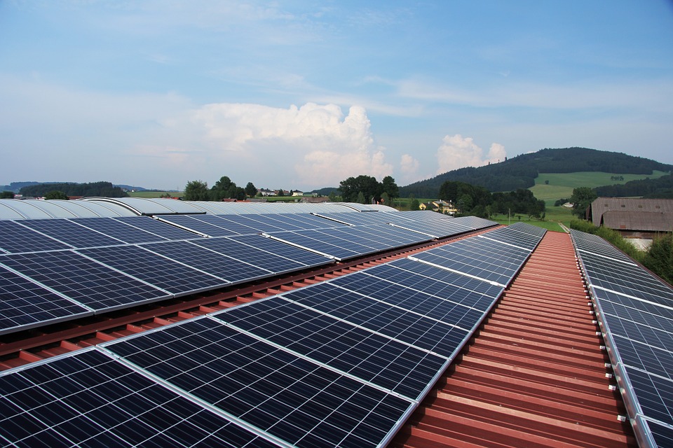 solar panels on the roof